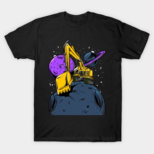 Funny Excavator Galaxy T-Shirt by damnoverload